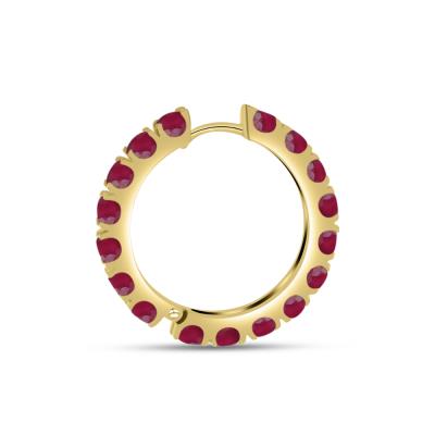 BUY 14K GOLD WITH GLASS FILLED RUBY GEMSTONE EARRING